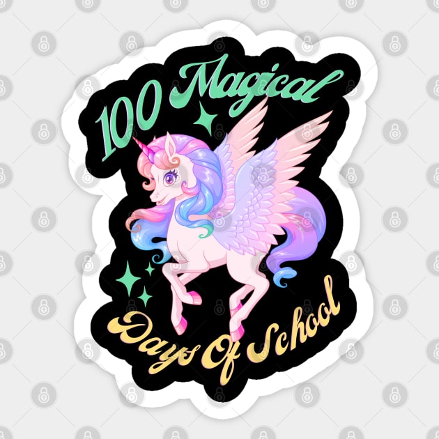 100 Magical Days Of School Unicorn Sticker by Illustradise